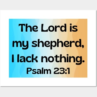 Bible Verse Psalm 23:1 Posters and Art